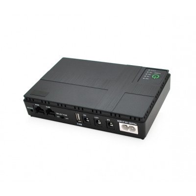ДБЖ UPS-18W DC1018P для роутерів/комутаторів/PON/POE-430, 5//9/12V, 1A, 12000MAh(4*3000MAh), Black, BOX