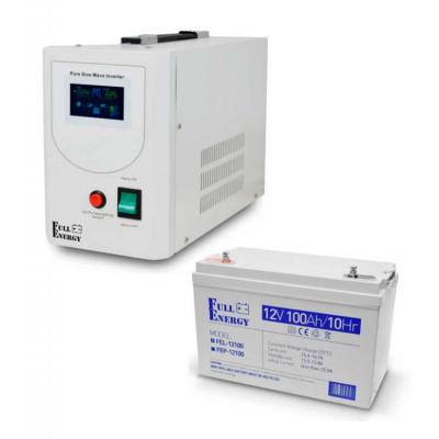 Комплект инвертора Full Energy HB1512 (1500ВА/1200Вт) и аккумулятора гелевого 12В 100 А (холодильник+котел+свет)