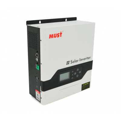 Гiбрiдне ДБЖ MUST PV18-3024VPM, 3000W, 24V, ток заряда 20/30A, 160-275V, MPPT (60А, 100-145 Vdc)