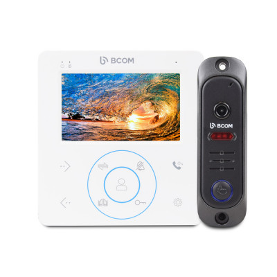 Комплект відеодомофона BCOM BD-480M White Kit: відеодомофон 4" і відеопанель
