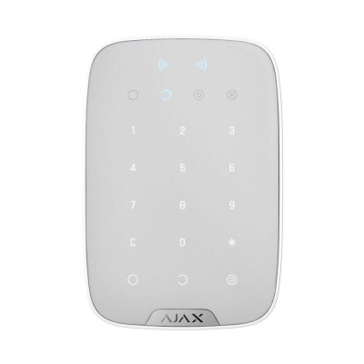 Бездротова сенсорна клавіатура Ajax Keypad Plus (8EU) white зі зчитувачем карток Pass і брелоків Tag