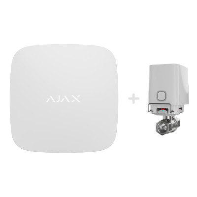 Комплект Ajax Hub 2 (2G) с краном перекрытия воды Ajax WaterStop 3/4" white