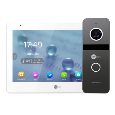 Комплект Neolight MEZZO Hybrid IP KIT Graphite: гібридний відеодомофон 10.1" з Wi-Fi, 2 Мп відеопанель та PoE адаптер для панелі виклику Комплект Neolight MEZZO Hybrid IP KIT Graphite: гібридний відеодомофон 10.1" з Wi-Fi, 2 Мп відеопанель та PoE адаптер для панелі виклику